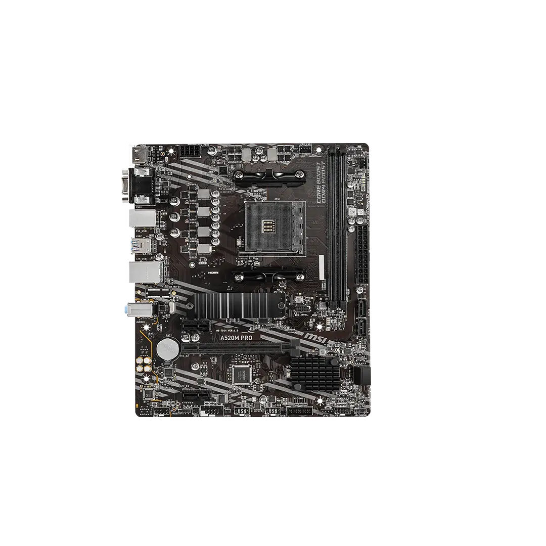 MSI PRO A520M E MOTHERBOARD DDR4 view 2