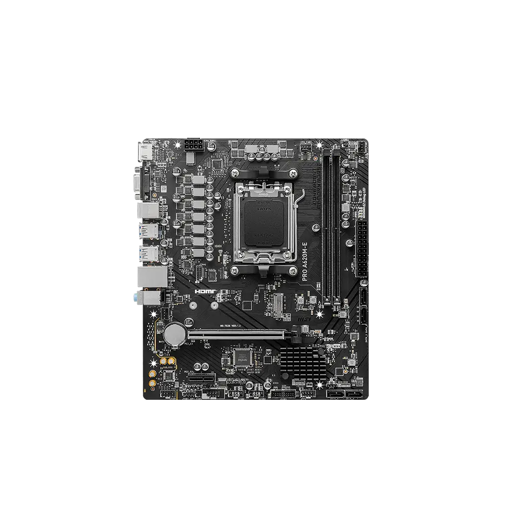 msi pro a620m e motherboard ddr5 view 2